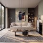 Hanna Moderne Beige 3-seters sofa - 200 cm bredde, polyester, skum og metallben