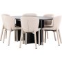 Spisebord Strada med 6 Astoria stoler - Beige/svart Spisebord Strada med 6 Astoria stoler - Beige/svart