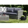Ingelstorp hjrnesofa med fotskammel - Gr kunstrotting