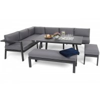 Hjørnesofa Galapagos med bord + 2 benker - Grå/mørkegrå Hjørnesofa Galapagos med bord + 2 benker - Grå/mørkegrå