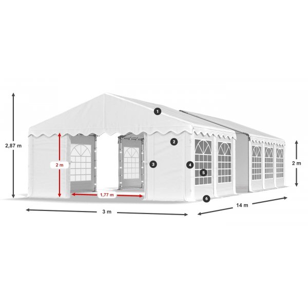 Partytelt Eco 1 i PE - 3 x 14 m Partytelt Eco 1 i PE - 3 x 14 m