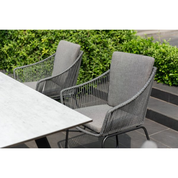 Livsstil Hage Opal utegruppe med 220 cm langt spisebord og 6 spisestoler - Gr / Tau