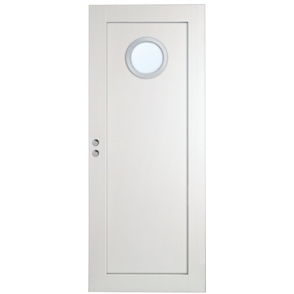 Ulvya skyvedr - 1-speil - Rundt glass aluminiumring - Massiv