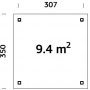 Modular Garden Paviljong 9,4m - Hvitlakkert