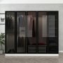 Cavolo garderobeskap 225x52x210 cm - Hvit/svart
