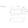 Badekar Hamilton hyrevendt - 170 cm