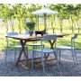 Spisegruppe Salt teak: Klaffbord i teak inkludert 4 stk. Abbe stablebare stoler