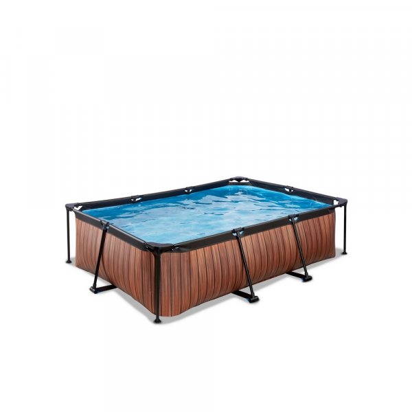 Basseng 220x150x65cm med filterpumpe - Brun