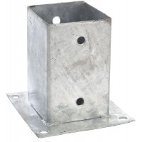Stolpefot med plate 90x90 - Varmforsinket Stolpefot med plate 90x90 - Varmforsinket