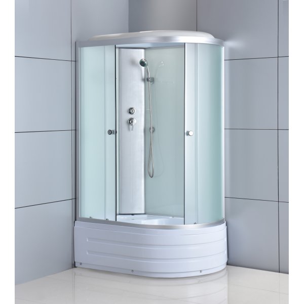 Dusjkabinett - Nereida | 120�80 cm | Hvitt glass og massasjedyser