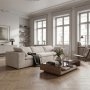 1 Kordfløyelssofa 320 cm Beige