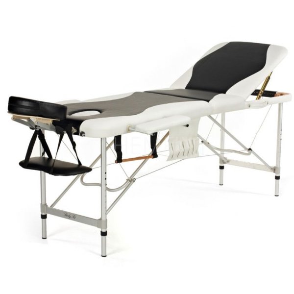 Massasjebenk med metallben - 3 soner - Tofarget