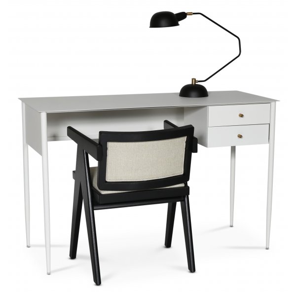 Flash-skrivebord 120x50 cm - Hvit / Messing
