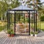 Frittst�ende drivhus Miranda V.2 9 m� herdet glass svart - Gardeney + Drivhusbord