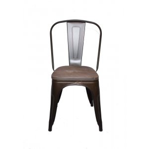 Metallstol med tresete - Stablebar