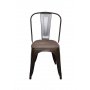 Metallstol med tresete - Stablebar