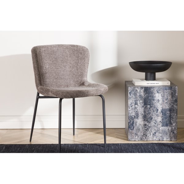 Modesto spisestol - Brun boucle