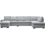 1 U-formet sofa med oppbevaring 367 cm grå