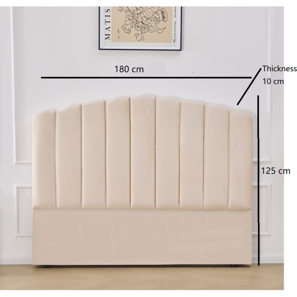 Sengegavl buet beige 180 x 125 cm - Laholm
