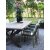 Oxford utendørs spisegruppe; brunt bord 220 cm inkl. 6 stk. Lincoln stabelbare karmstoler grønn/beige