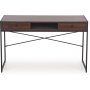 Skrivebord med skuffer valn�tt 123 cm bredt