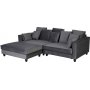 Fotskammel 122x86 cm m�rkegr� fl�yel - Brandy