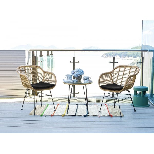 Vadsbro utemøbelgruppe 2 stoler & bord - Kunstrotting Vadsbro utemøbelgruppe 2 stoler & bord - Kunstrotting