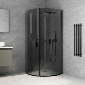 Dusjkabinett 90x100x200cm | Sort sikkerhetsglass | Cornelia