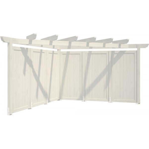 Modular Garden Hjrnepergola 4,2m med planker - Hvitlakkert