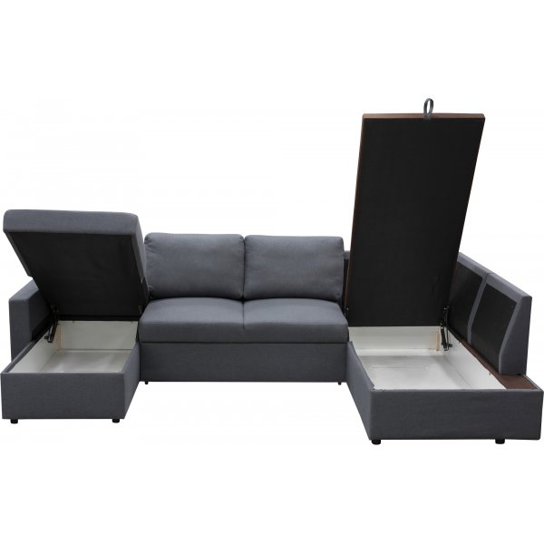 Sovesofa U-modell m�rkegr� - T�rn�