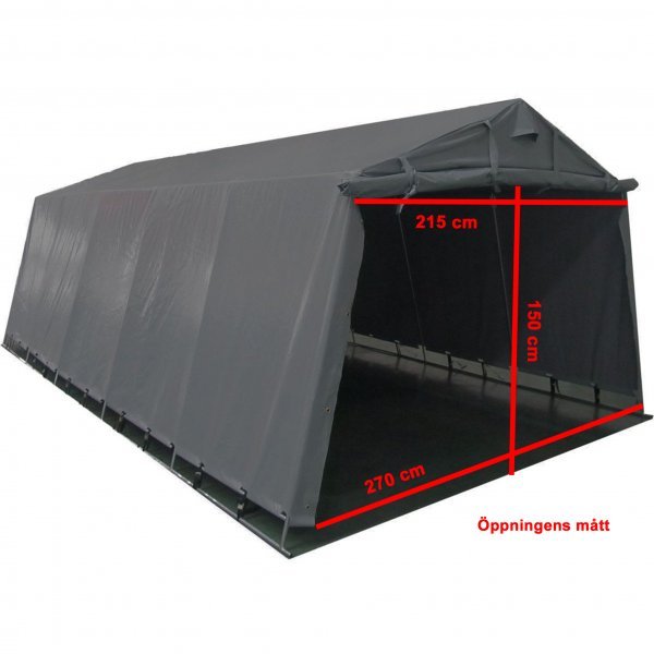 Garasjetelt 2,7x5,1 m PE-lerret 200 g/m� gr�tt garasjesett