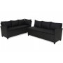 Hjrnesofa Lagos med bord - Mrkegr/gr melert
