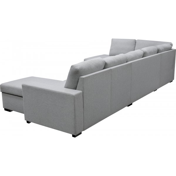 U-formet sofa med oppbevaring 367 cm grå U-formet sofa med oppbevaring 367 cm grå
