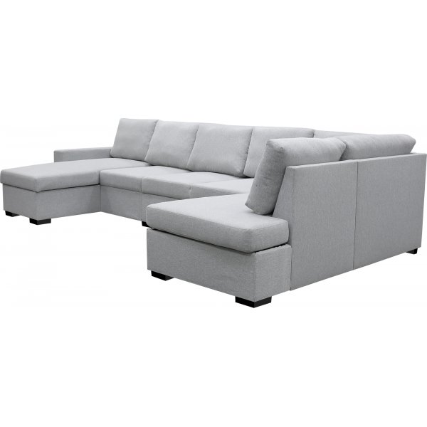 U-formet sofa med oppbevaring 367 cm grå U-formet sofa med oppbevaring 367 cm grå