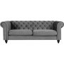 Chesterfield 3-seters sofa 210 cm gr� fl�yel