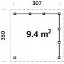 Modular Garden Paviljong 9,4m med planker - Hvitlakkert