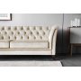 Chesterfield 3-seters sofa 210 cm beige fl�yel