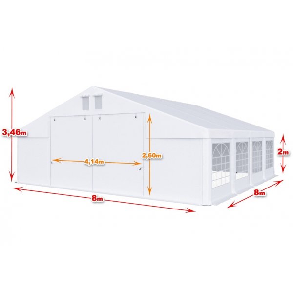 Partytelt i PVC - 8 x 8 m Partytelt i PVC - 8 x 8 m