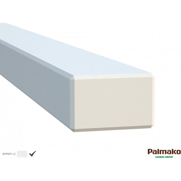 Stolpe til altanrekkverk - 45x70x1200 mm - Hvit