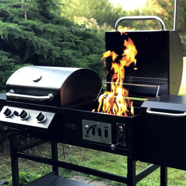 Kombinert kull- og gassgrill med røyker | Cleveland Kombinert kull- og gassgrill med røyker | Cleveland