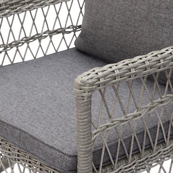 Provence utendørs lenestol i grå syntetisk rotting + Tekstilimpregnering for utemøbler Provence utendørs lenestol i grå syntetisk rotting + Tekstilimpregnering for utemøbler