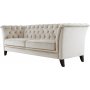 Chesterfield 3-seters sofa 210 cm beige fl�yel