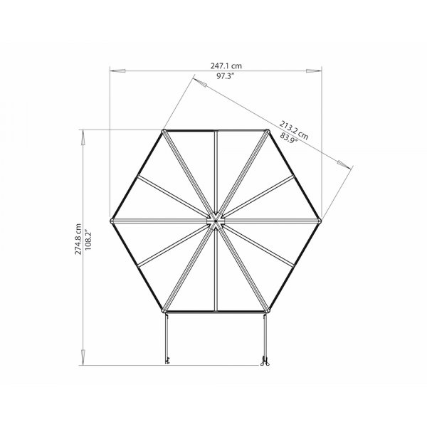 Oasis - Sekskantet drivhus�4 m�
