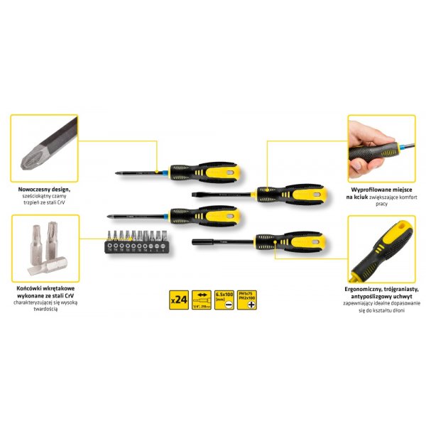 Skrutrekkersett, 24 deler Skrutrekkersett, 24 deler