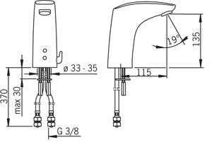 Oras Servantbatteri, 6 V Electra 6250F Oras Servantbatteri, 6 V Electra 6250F
