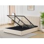 Sengeramme med hodegavl og oppbevaring 180 x 200 cm - Beige - Bianca