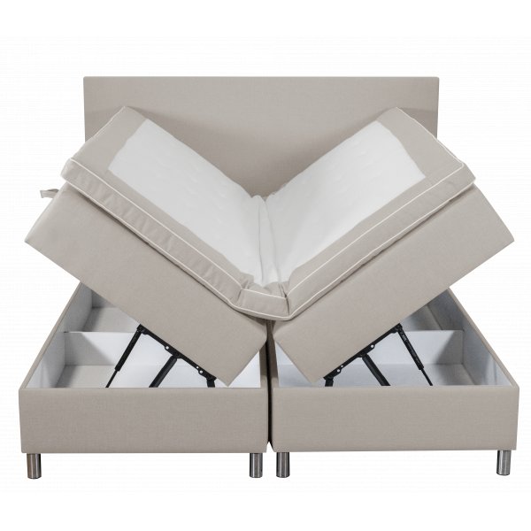 Seng med oppbevaring beige 160x200 cm Seng med oppbevaring beige 160x200 cm
