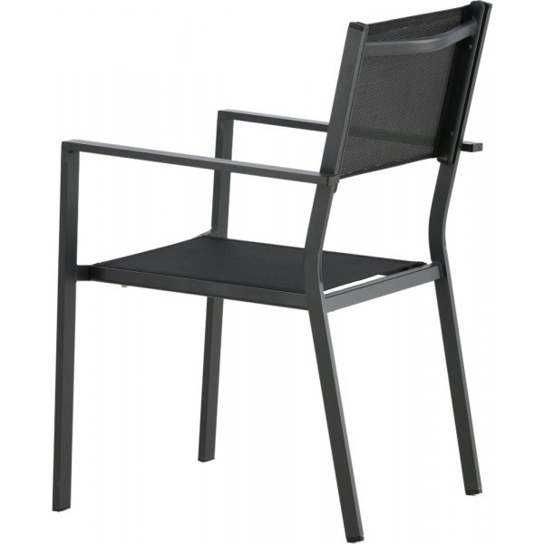 Chania stabelbar utendrs spisestuestol - Svart + Tekstilimpregnering for utembler