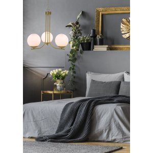 Orfeus taklampe - Matt messing/opalhvit