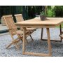 Salt uteservering spisebord 180x100 cm med 4 Salt lenestoler - Teak